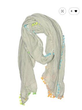 Matta NY Mutlicolor Tassel Dupatta Silk Cotton Silver Gray